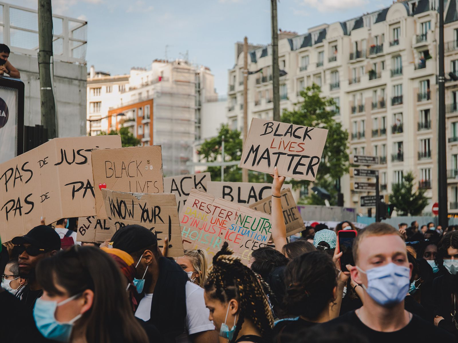 Black Lives Matter protest in Paris France