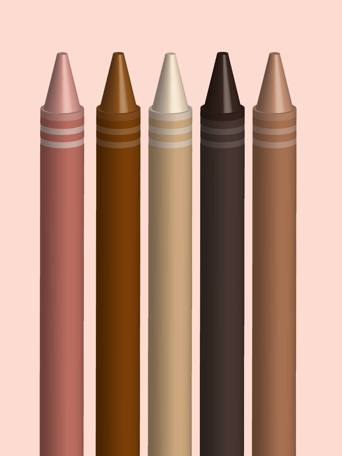 Crayons in flesh tones