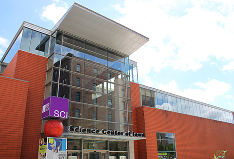 Front of the Science Center of Iowa